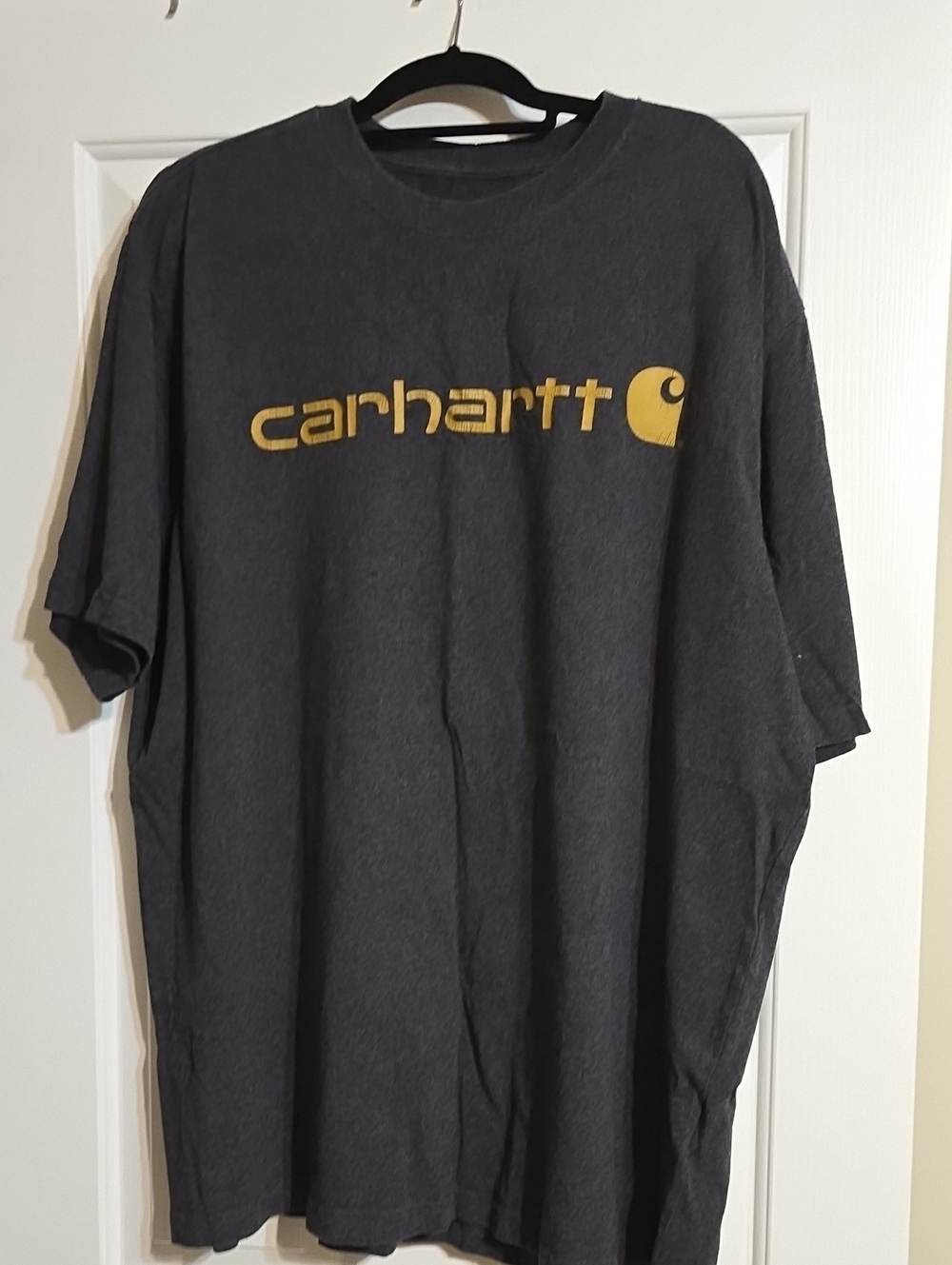 Carhartt Grey Short-Sleeve Tee with Yellow Logo
